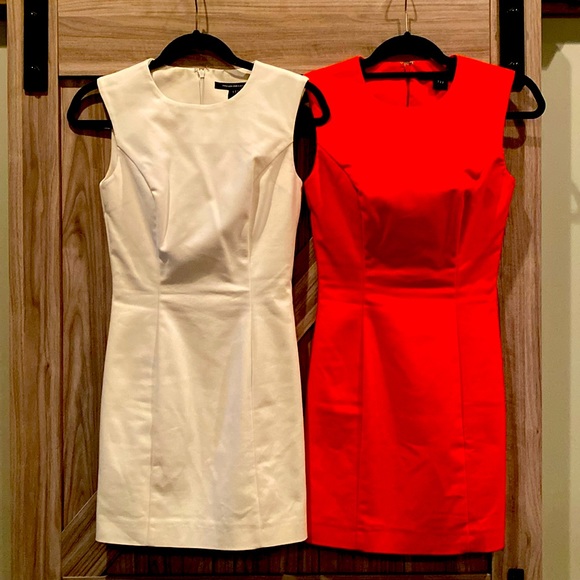 French Connection Dresses & Skirts - Two French Connection mini dresses - NWOT - size 0 - white and tangerine red 💋